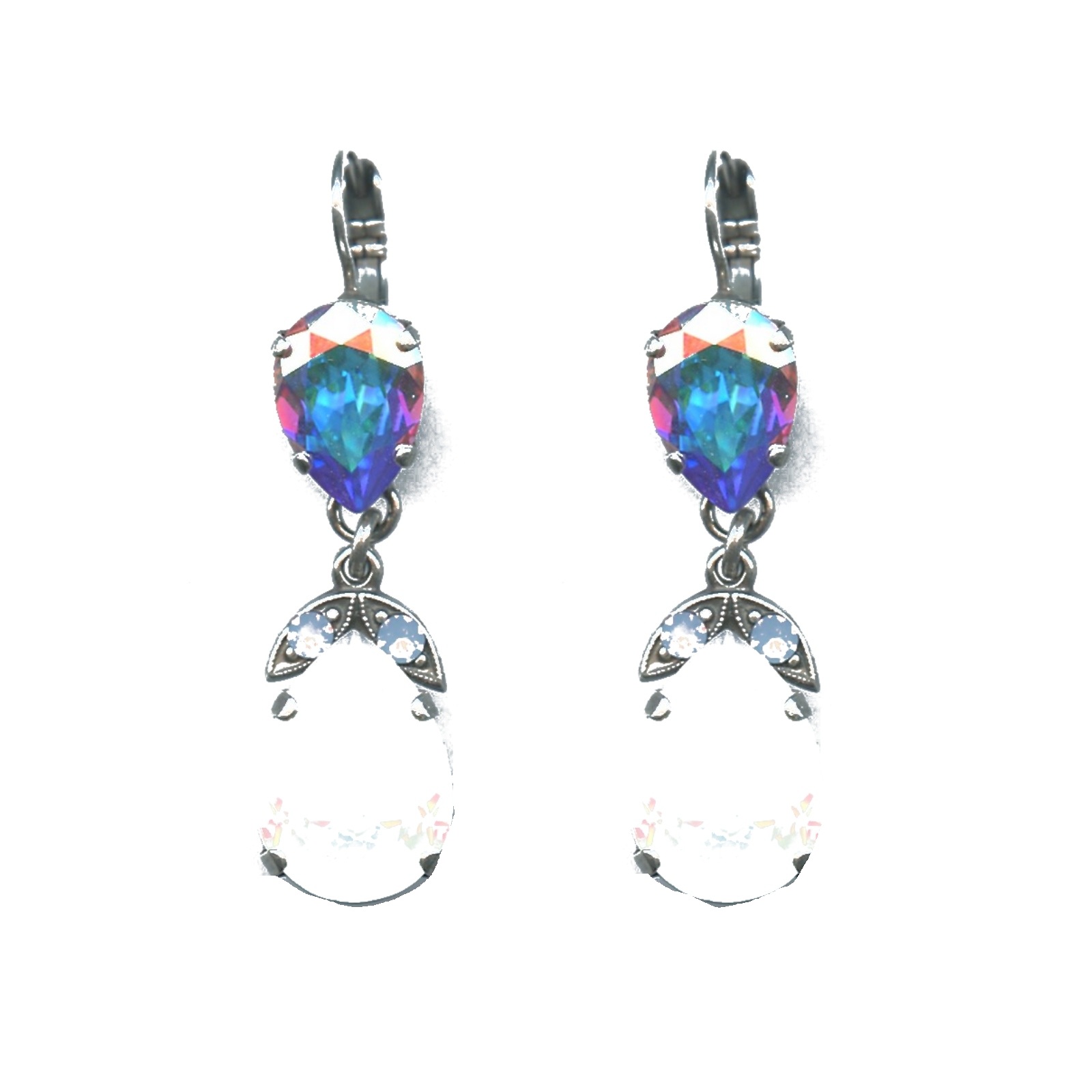 E-1032-4-1055-SP6 Earrings By Mariana Woman Chic White Opal and Vintage Rose Swarovski Crystals - Image 1