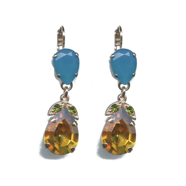 Earrings By Mariana Woman Turquoise and shades of yellow and Swarovski Crystals