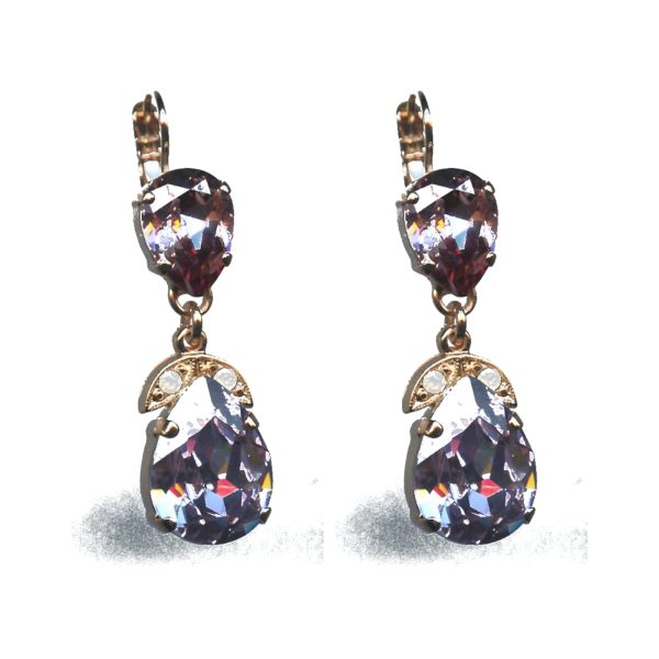 Earrings By Mariana Woman Delicate Shades of Purple and Shell Swarovski Crystals