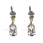 Earrings By Mariana Woman Striking Light Amethyst and Clear Swarovski Crystals