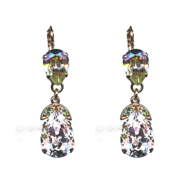 Earrings By Mariana Woman Striking Light Amethyst and Clear Swarovski Crystals
