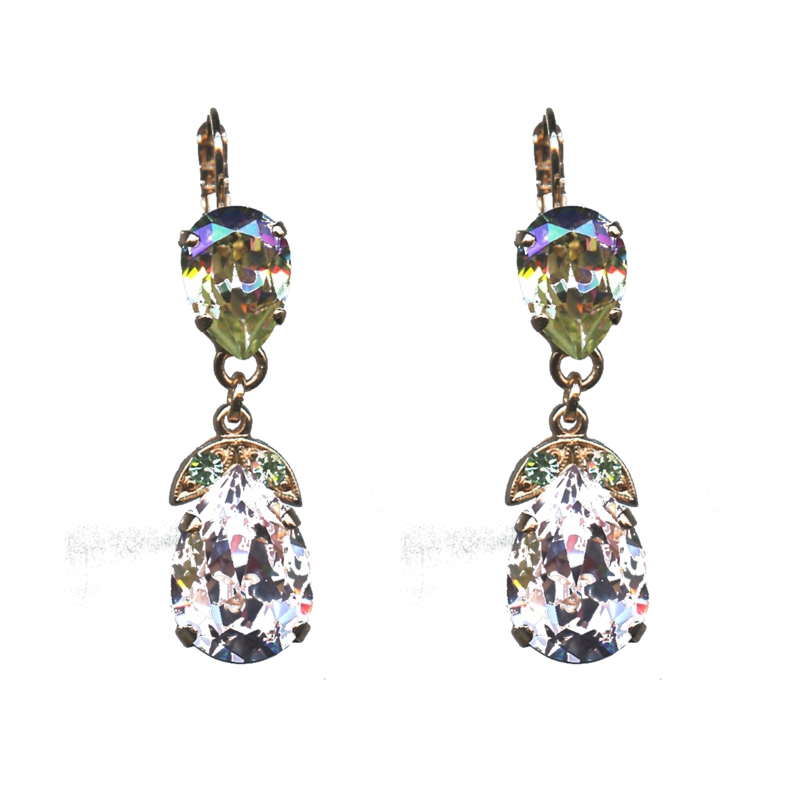 E-1032-4-1063-SP6 Earrings By Mariana Woman Striking Light Amethyst and Clear Swarovski Crystals - Image 1