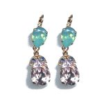 Earrings By Mariana Woman Pinks and light sapphire and Swarovski Crystals - Image 2