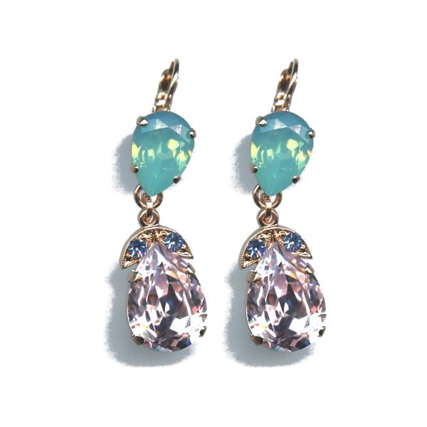 Earrings By Mariana Woman Pinks and light sapphire and Swarovski Crystals