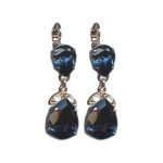 Earrings By Mariana Woman Chic White Opal and Montana Blue Swarovski Crystals