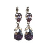 Earrings By Mariana Woman Vibrant Purple and Purple Velvet Swarovski Crystals - Image 2