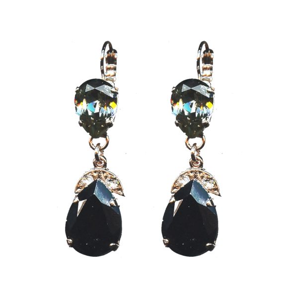 Earrings By Mariana Woman Sophisticated Jet and Black Diamond Swarovski Crystals