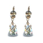 Earrings By Mariana Woman Clear and White Opal and Golden Swarovski Crystals - Image 2