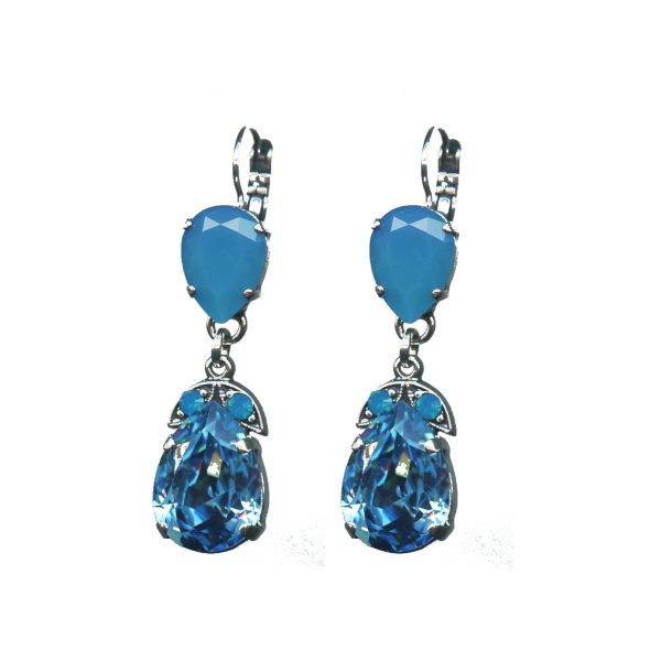 Earrings By Mariana Woman Stylish Light Turquoise and Blues Swarovski Crystals