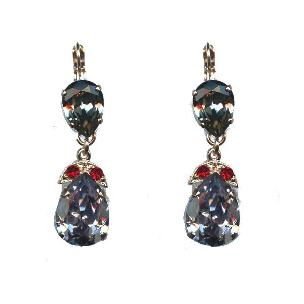Earrings By Mariana Woman Sparkling Denim blue and violet Swarovski Crystals