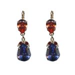 Earrings By Mariana Woman Charming Cyclamen Opal and Ruby Swarovski Crystals - Image 2