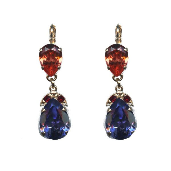 Earrings By Mariana Woman Charming Cyclamen Opal and Ruby Swarovski Crystals