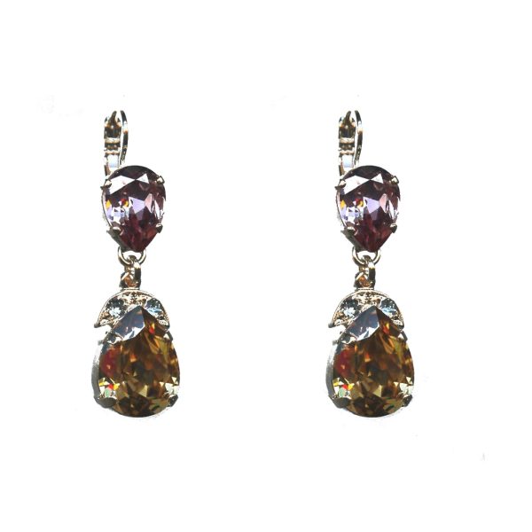 Earrings By Mariana Woman Feminine Blues and Sand Iridescent Swarovski Crystals