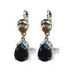 Earrings By Mariana Woman Radiant Morion and Silver Night Swarovski Crystals