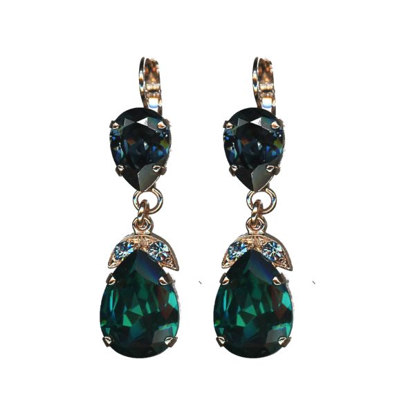 Earrings By Mariana Woman Contemporary Montana and Teal Swarovski Crystals