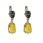 Earrings By Mariana Woman Black Diamond and Golden Shadow Swarovski Crystals - Image 2