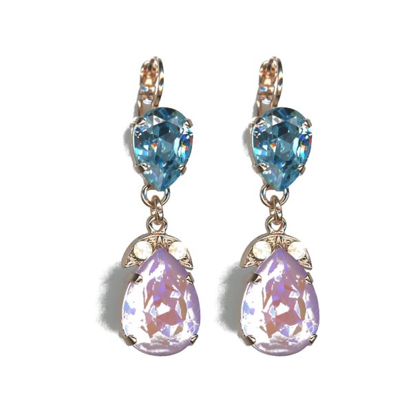 Earrings By Mariana Woman Chic Cyclamen Opal and Tanzanite Swarovski Crystals