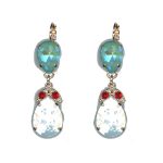 Earrings By Mariana Woman Chic Turquoise and Laguna Delite Swarovski Crystals - Image 2