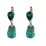 Earrings By Mariana Woman Caribbean Blue Opal and Sapphire Swarovski Crystals