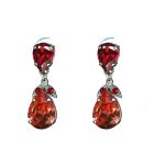 Earrings By Mariana Woman Lovely Fuchsia and Siam Swarovski Crystals - Image 2