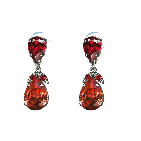 Earrings By Mariana Woman Lovely Fuchsia and Siam Swarovski Crystals