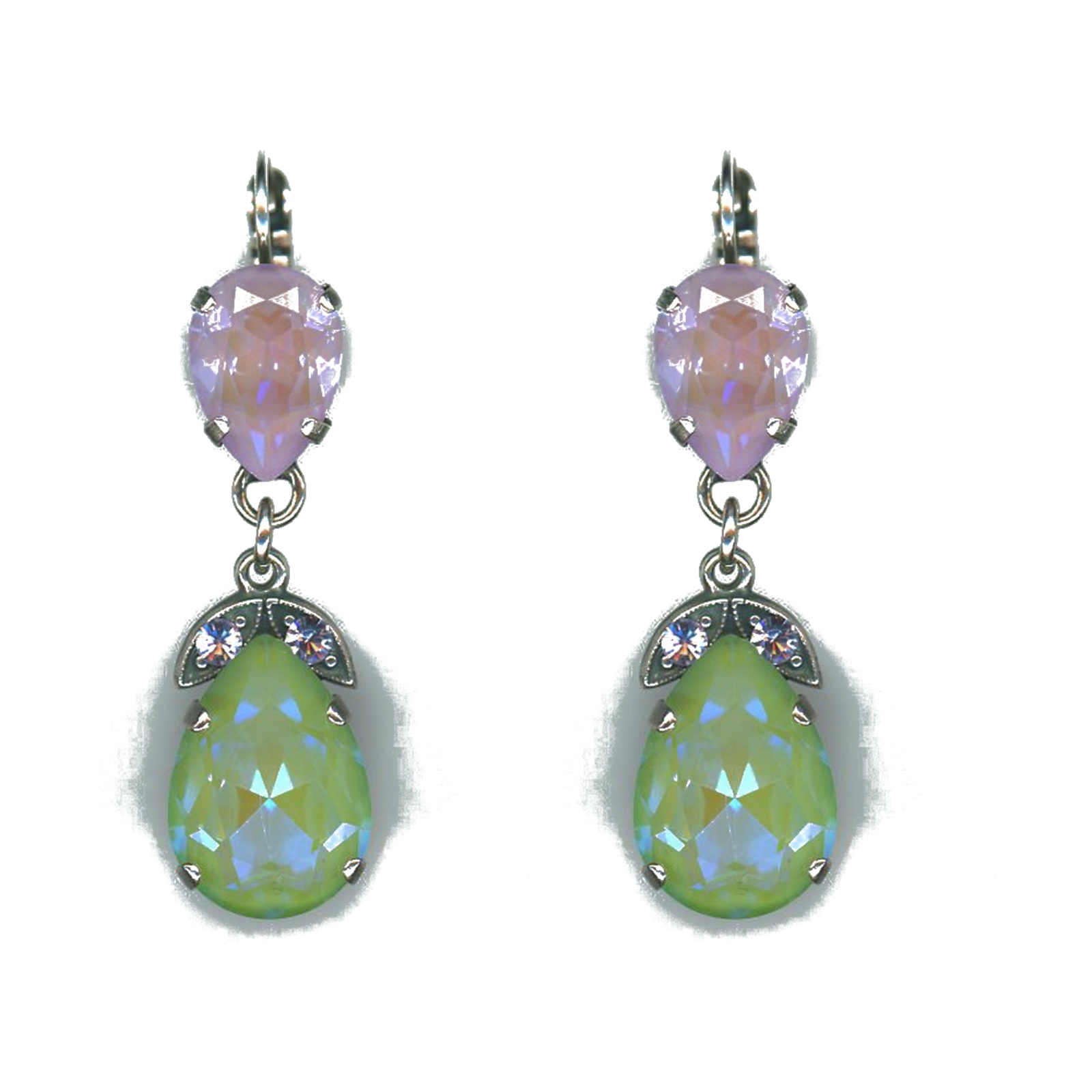 E-1032-4-1148-SP6 Earrings By Mariana Woman Romantic Peridot and Seafoam Swarovski Crystals - Image 1