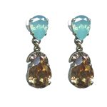 Earrings By Mariana Woman Chic Topaz and and Violet Swarovski Crystals