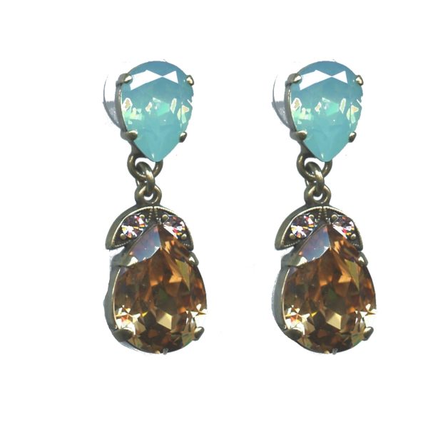 Earrings By Mariana Woman Chic Topaz and and Violet Swarovski Crystals