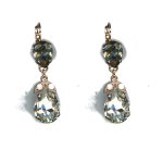 Earrings By Mariana Woman Chic White Opal and Black Diamond Swarovski Crystals