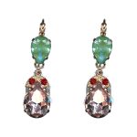Earrings By Mariana Woman Elegant Amethyst and Rose Swarovski Crystals