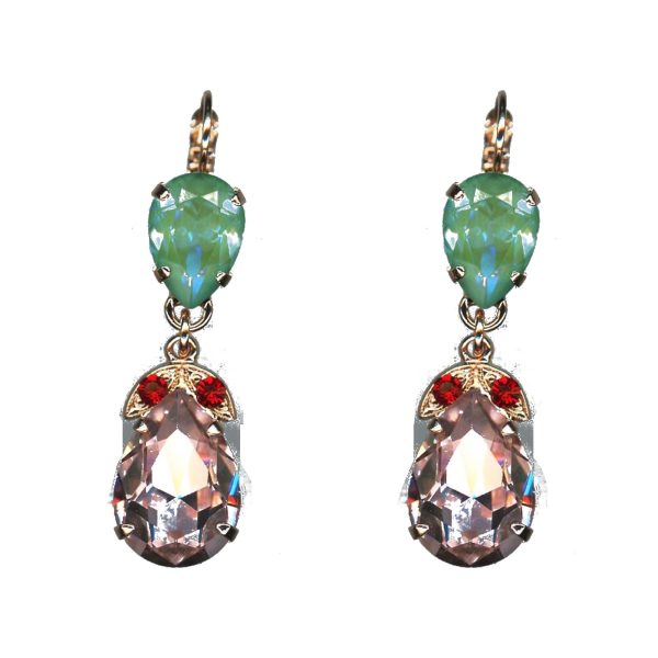 Earrings By Mariana Woman Elegant Amethyst and Rose Swarovski Crystals