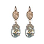 Earrings By Mariana Woman Chic White Opal and Golden Shadow Swarovski Crystals