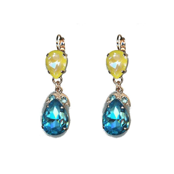 Earrings By Mariana Woman Graceful Royal Blue and Yellow Swarovski Crystals
