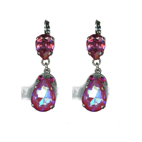Earrings By Mariana Woman Chic and Cream Pearl and Siam Swarovski Crystals