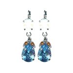 Earrings By Mariana Woman Modern Pacific Opal and Aqua Blue Swarovski Crystals - Image 2