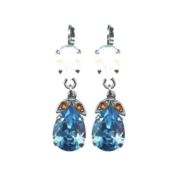 Earrings By Mariana Woman Modern Pacific Opal and Aqua Blue Swarovski Crystals