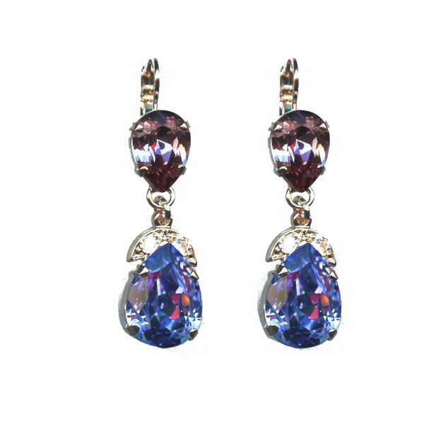 Earrings By Mariana Woman Antik Pink and Provence Lavender Swarovski Crystals