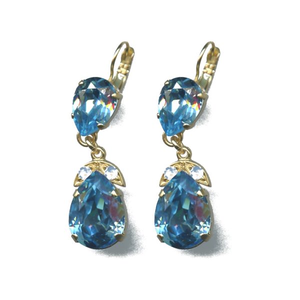 Earrings By Mariana Woman Chic Pale Blue and Frosted Blue Swarovski Crystals