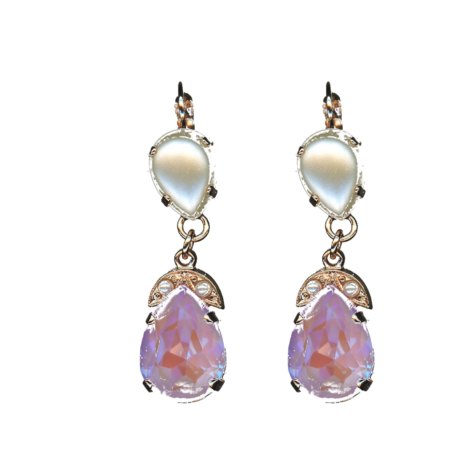 E-1032-4-139-10-SP6 Earrings By Mariana Woman Delicate Violet and Tanzanite Swarovski Crystals - Image 1