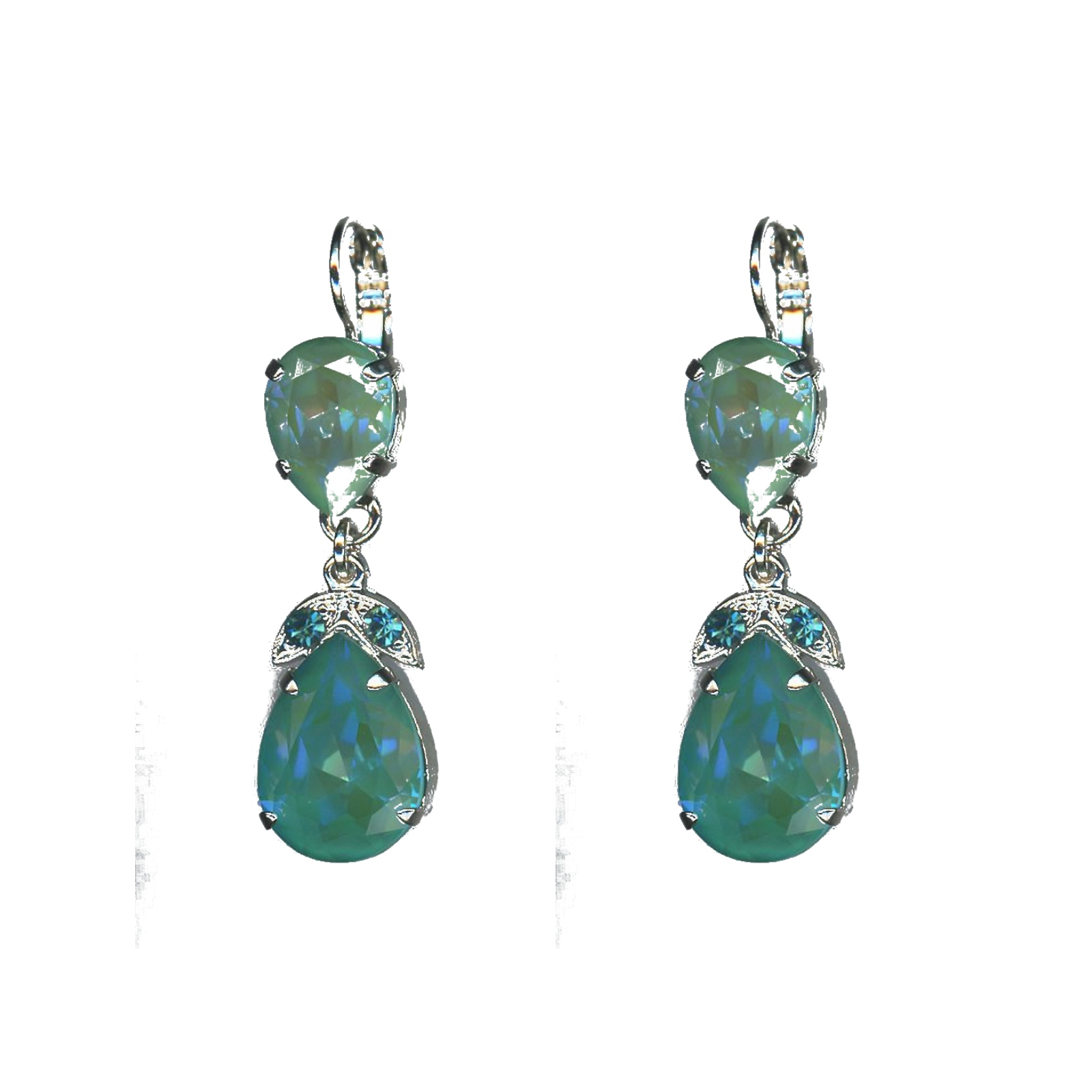 E-1032-4-142-1-SP6 Earrings By Mariana Woman and Sun Kissed Peridot and Swarovski Crystals - Image 1
