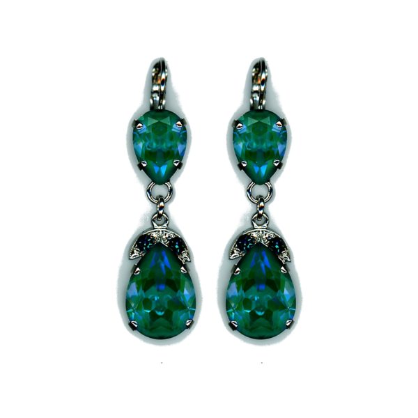Earrings By Mariana Woman Lovely Laguna Delite and Indicolite Swarovski Crystals