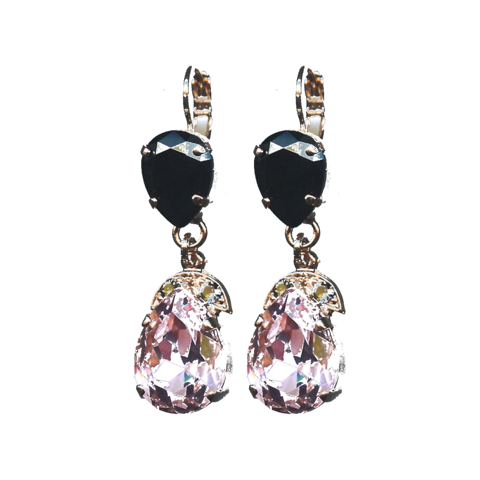 E-1032-4-143-SP6 Earrings By Mariana Woman Distinctive Dk.Olive Swarovski Crystals - Image 1