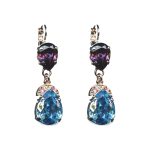Earrings By Mariana Woman Delicate Lt.Olive Swarovski Crystals - Image 2