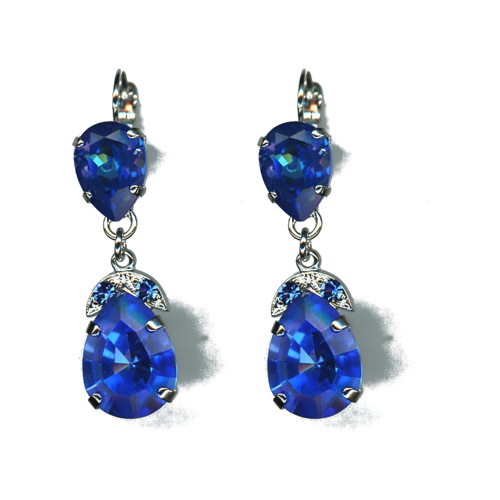 E-1032-4-167206-SP6 Earrings By Mariana Woman Delicate Capri and Sapphire Swarovski Crystals - Image 1