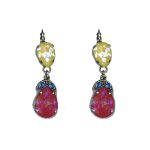 Earrings By Mariana Woman Elegant Topaz and Sun Kissed Blush Swarovski Crystals - Image 2