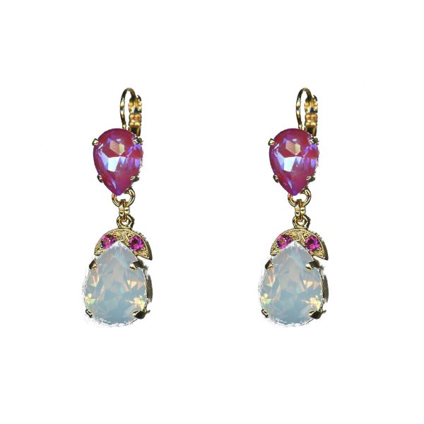 Earrings By Mariana Woman White Opal and Sun Kissed Blush Swarovski Crystals