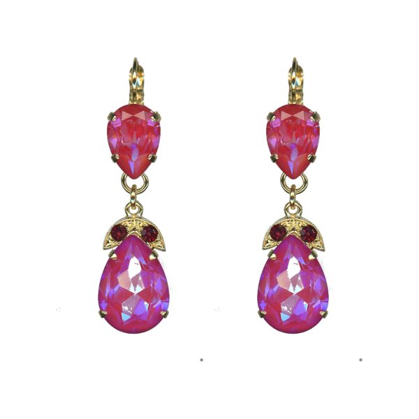 Earrings By Mariana Woman Feminine Sun Kissed Blush and Ruby Swarovski Crystals