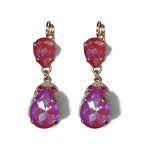 Earrings By Mariana Woman Elegant Blush and Fuchsia Swarovski Crystals