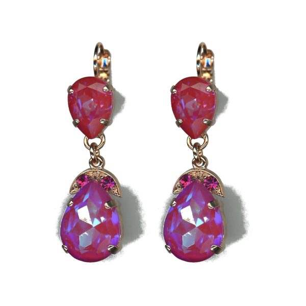Earrings By Mariana Woman Elegant Blush and Fuchsia Swarovski Crystals