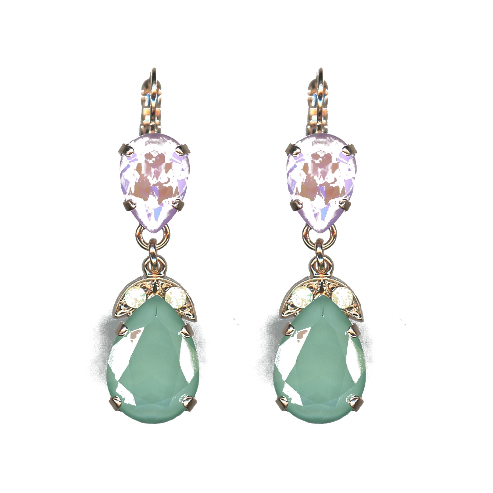 E-1032-4-1910-SP6 Earrings By Mariana Woman Striking Light Amethyst and Violet Swarovski Crystals - Image 1